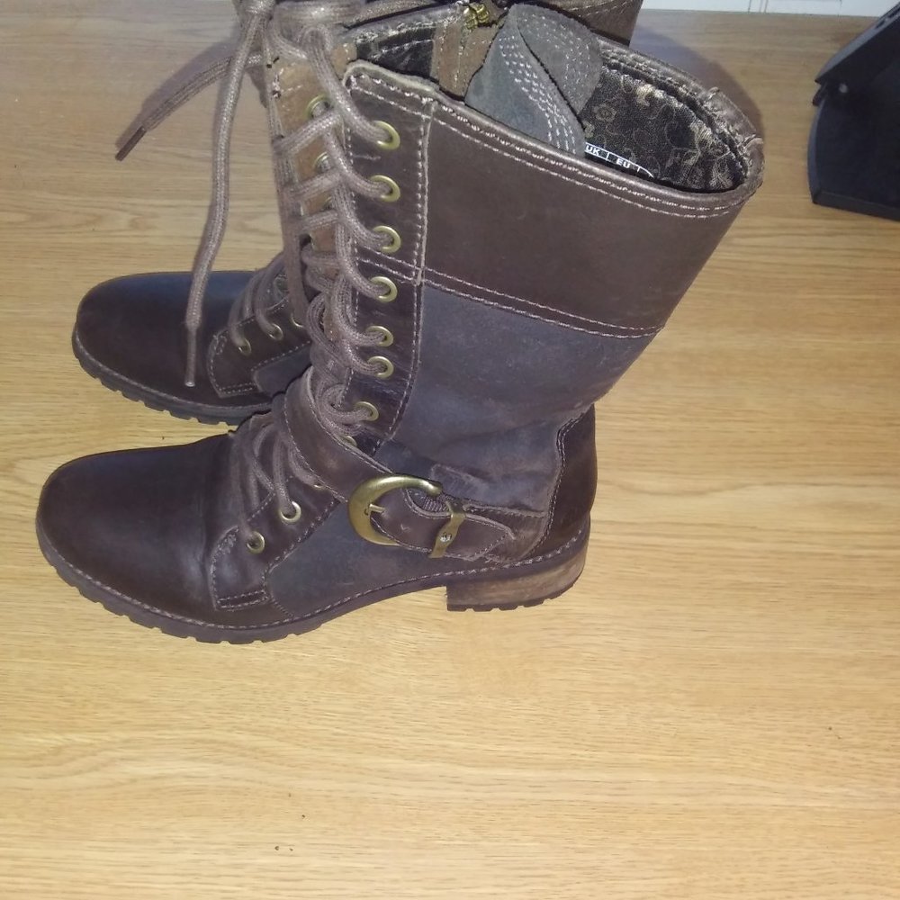 Timberland Below-Knee Combo Leather Boots